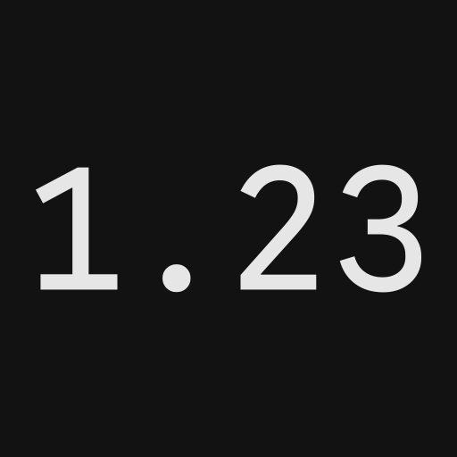 Mega Stopwatch app icon: the digits 1.23